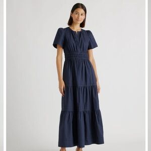 Quince Navy Organic Cotton Maxi Summer Dress Women’s XS